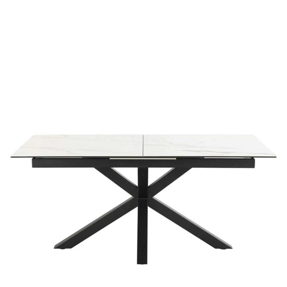 Drawer EURAME Table à manger extensible 6 à 8 places en céramique et métal 168-210x90cm