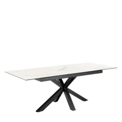 Drawer EURAME Table à manger extensible 6 à 8 places en céramique et métal 168-210x90cm
