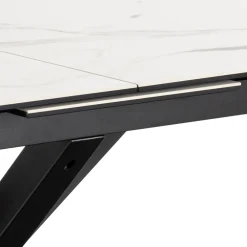 Drawer EURAME Table à manger extensible 6 à 8 places en céramique et métal 168-210x90cm