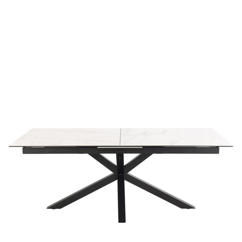 Drawer EURAME Table à manger extensible 6 à 12 personnes en céramique et métal 200-240x100cm