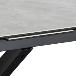 Drawer EURAME Table à manger extensible 6 à 12 personnes en céramique et métal 200-240x100cm