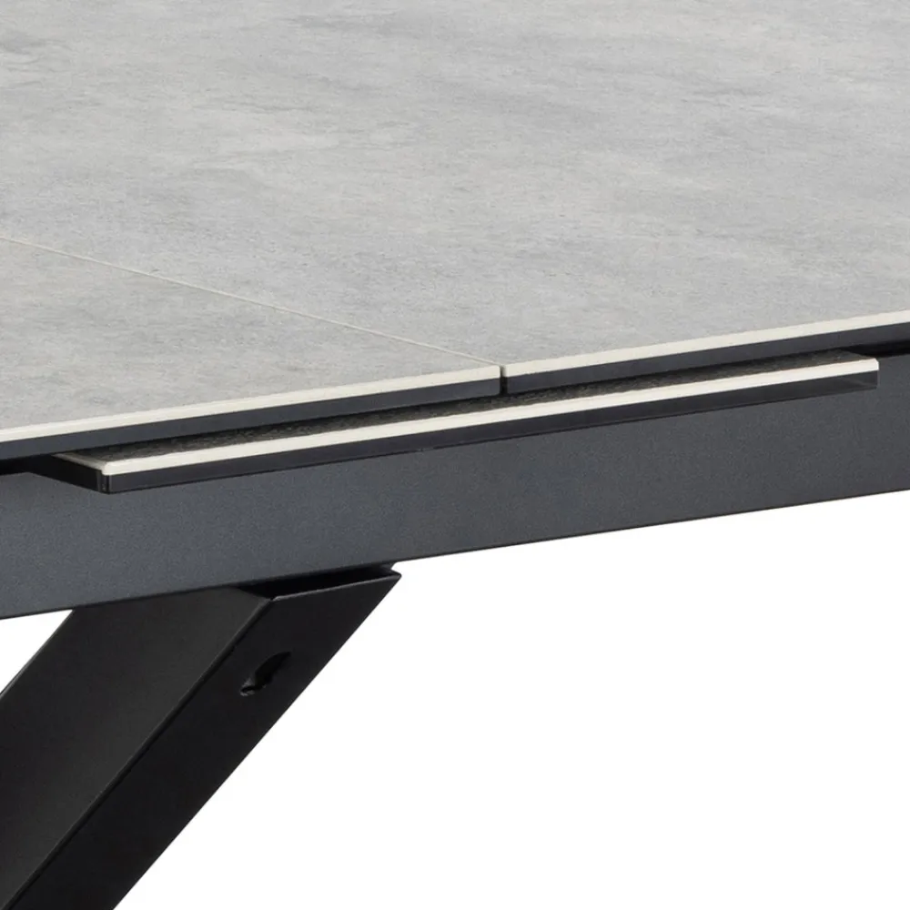 Drawer EURAME Table à manger extensible 6 à 12 personnes en céramique et métal 200-240x100cm