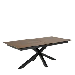 Drawer EURAME Table à manger extensible 6 à 12 personnes en céramique et métal 200-240x100cm