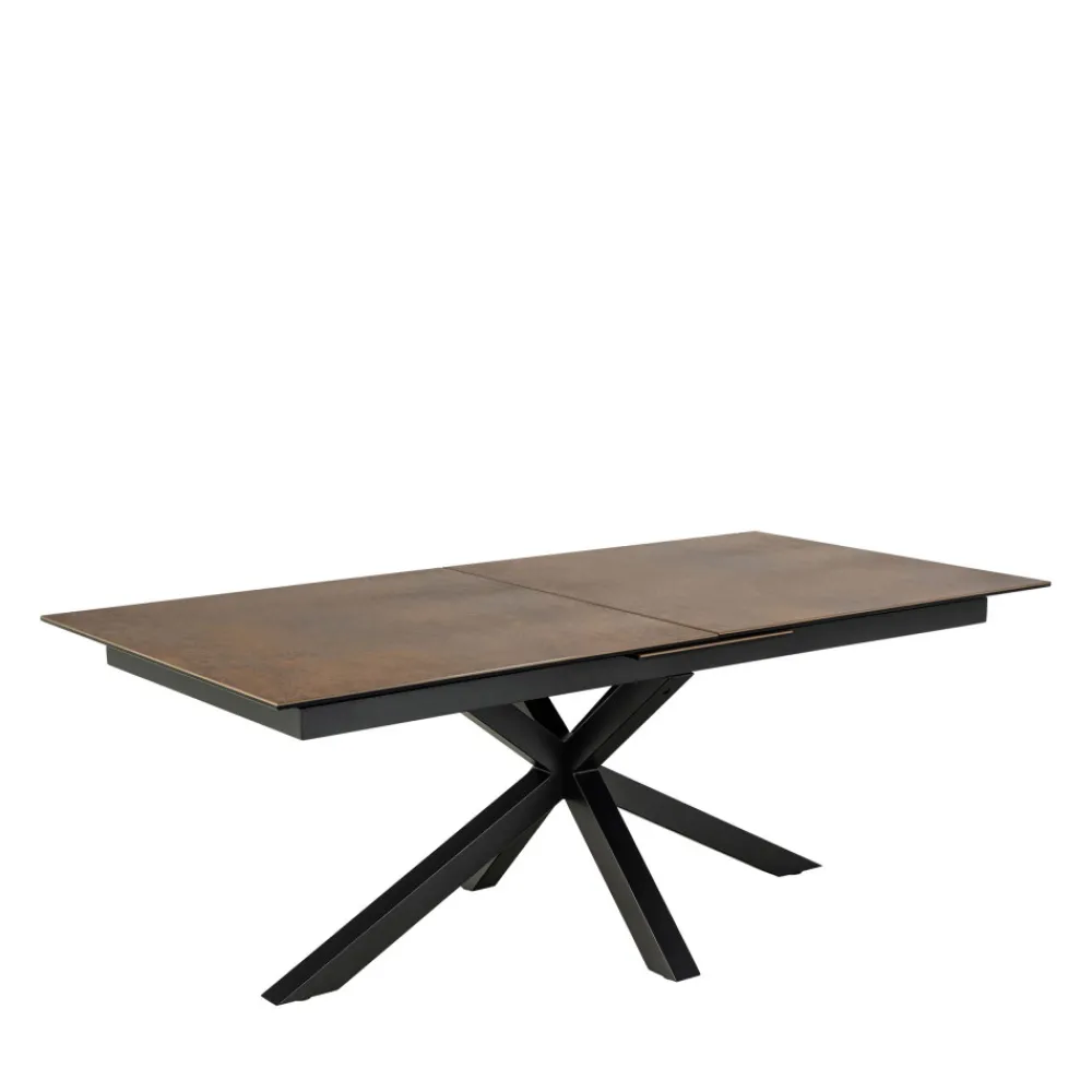 Drawer EURAME Table à manger extensible 6 à 12 personnes en céramique et métal 200-240x100cm