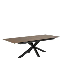 Drawer EURAME Table à manger extensible 6 à 12 personnes en céramique et métal 200-240x100cm