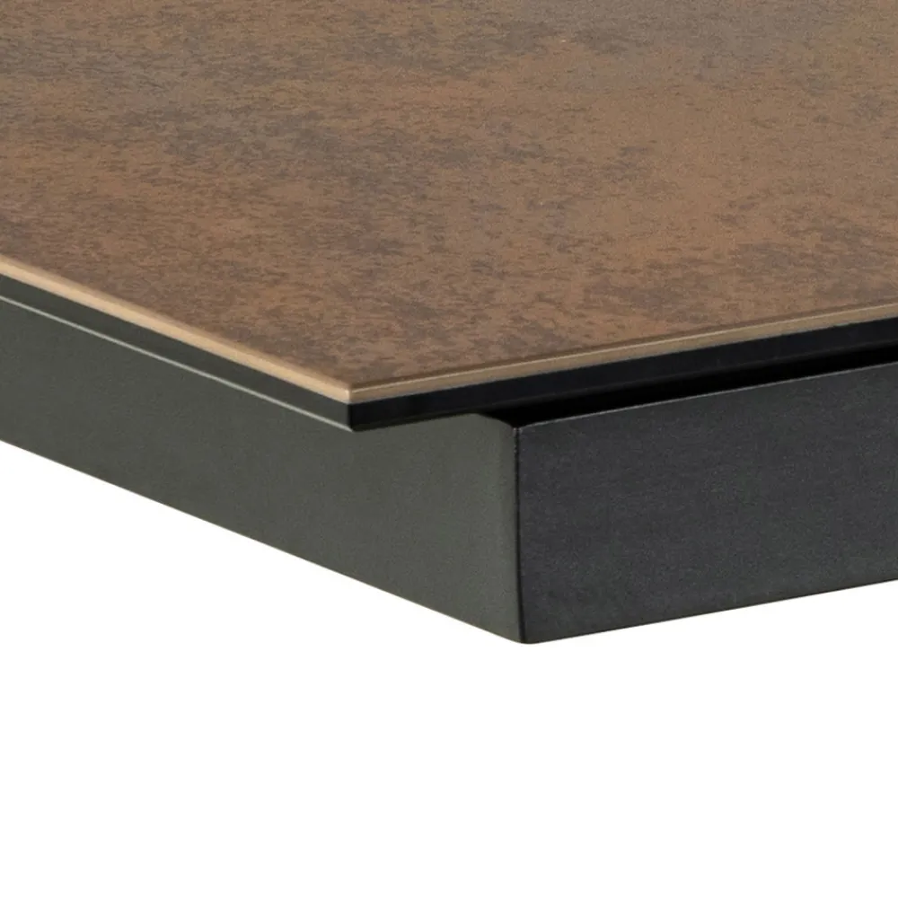 Drawer EURAME Table à manger extensible 6 à 12 personnes en céramique et métal 200-240x100cm