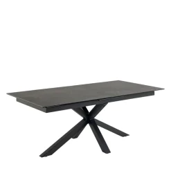 Drawer EURAME Table à manger extensible 6 à 12 personnes en céramique et métal 200-240x100cm