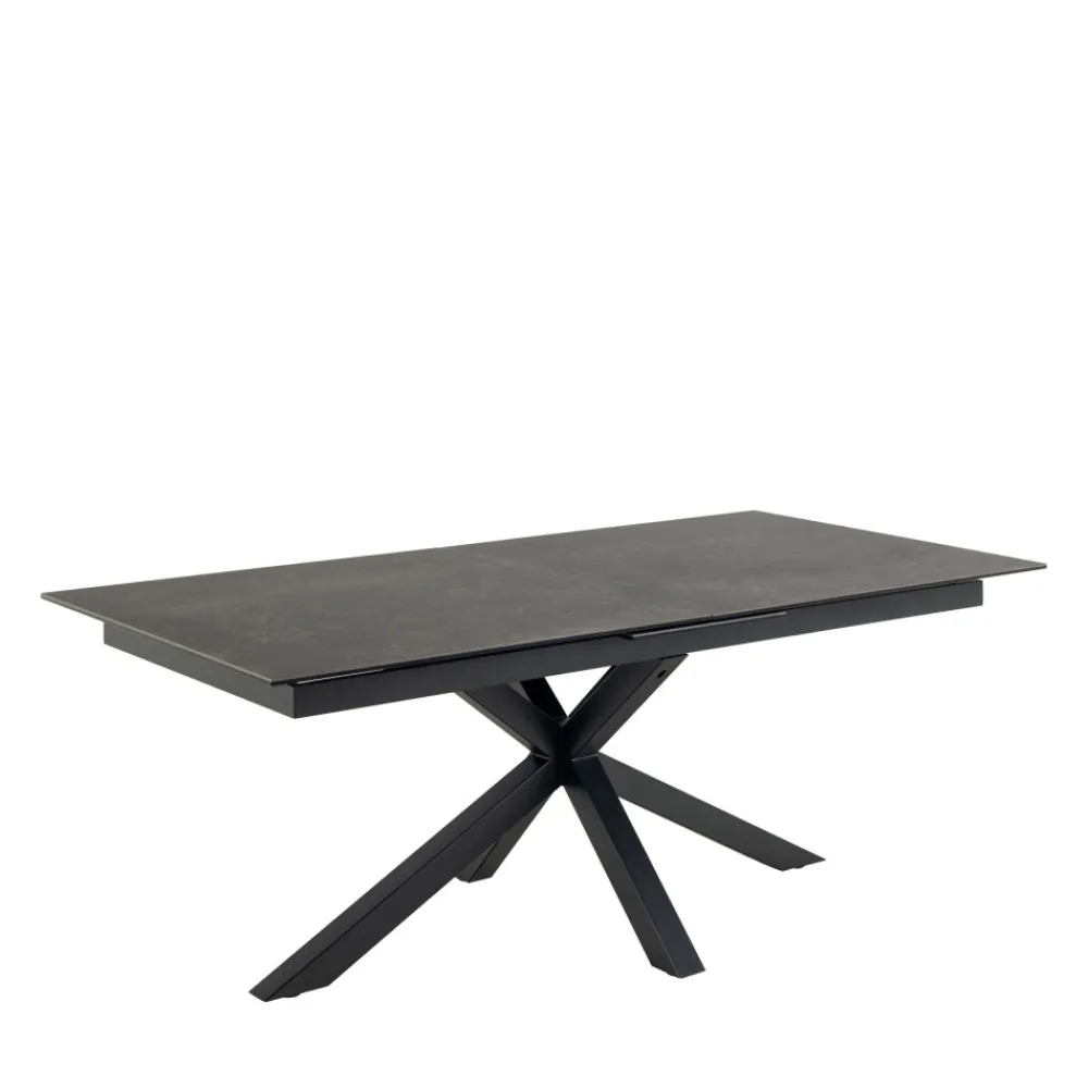 Drawer EURAME Table à manger extensible 6 à 12 personnes en céramique et métal 200-240x100cm