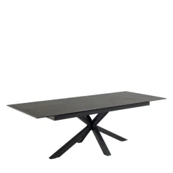 Drawer EURAME Table à manger extensible 6 à 12 personnes en céramique et métal 200-240x100cm