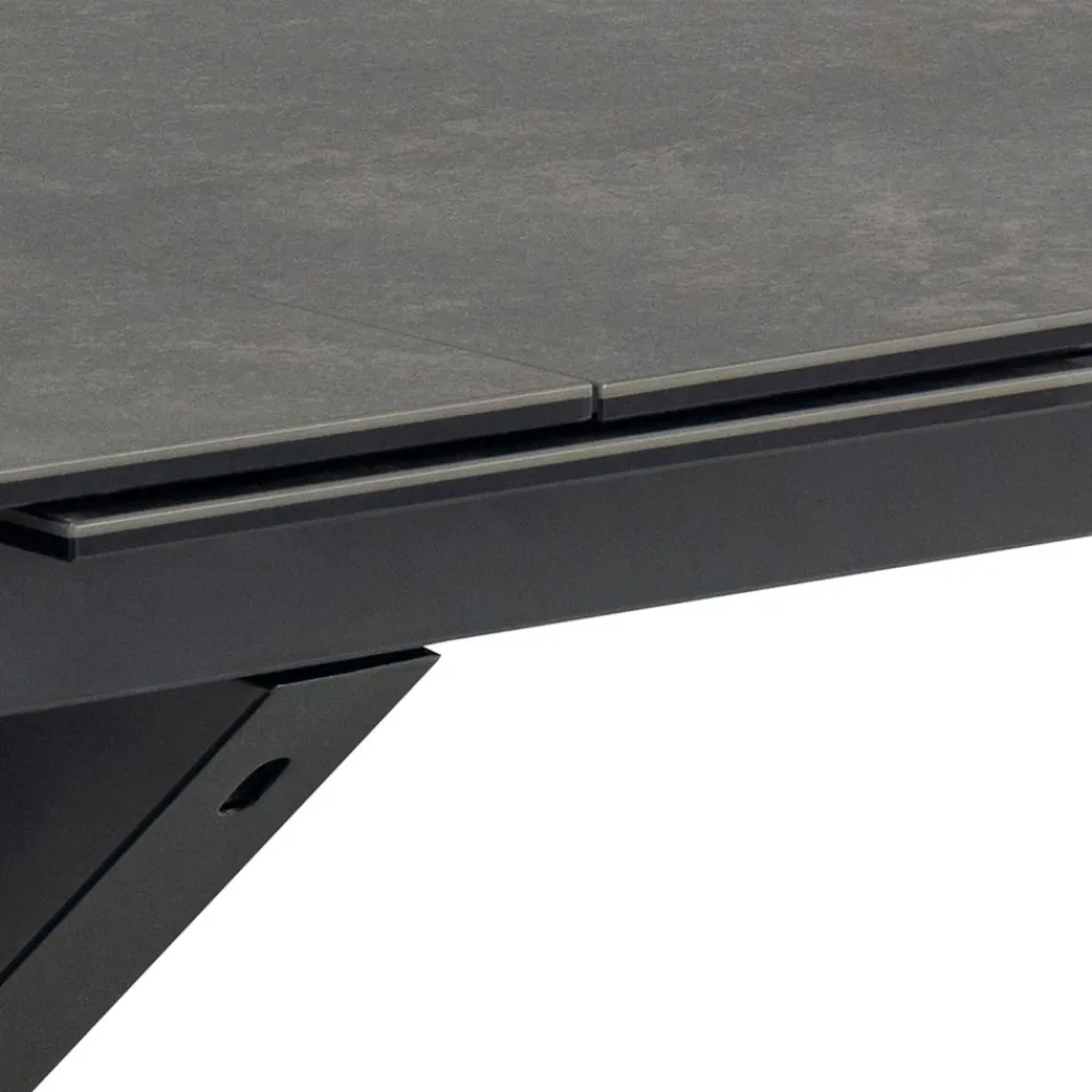 Drawer EURAME Table à manger extensible 6 à 12 personnes en céramique et métal 200-240x100cm