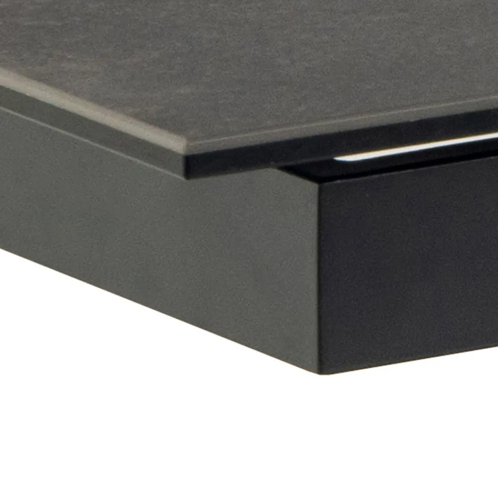 Drawer EURAME Table à manger extensible 6 à 12 personnes en céramique et métal 200-240x100cm