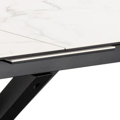 Drawer EURAME Table à manger extensible 6 à 12 personnes en céramique et métal 200-240x100cm