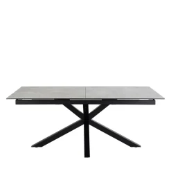Drawer EURAME Table à manger extensible 6 à 12 personnes en céramique et métal 200-240x100cm