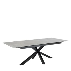 Drawer EURAME Table à manger extensible 6 à 12 personnes en céramique et métal 200-240x100cm