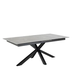Drawer EURAME Table à manger extensible 6 à 12 personnes en céramique et métal 200-240x100cm