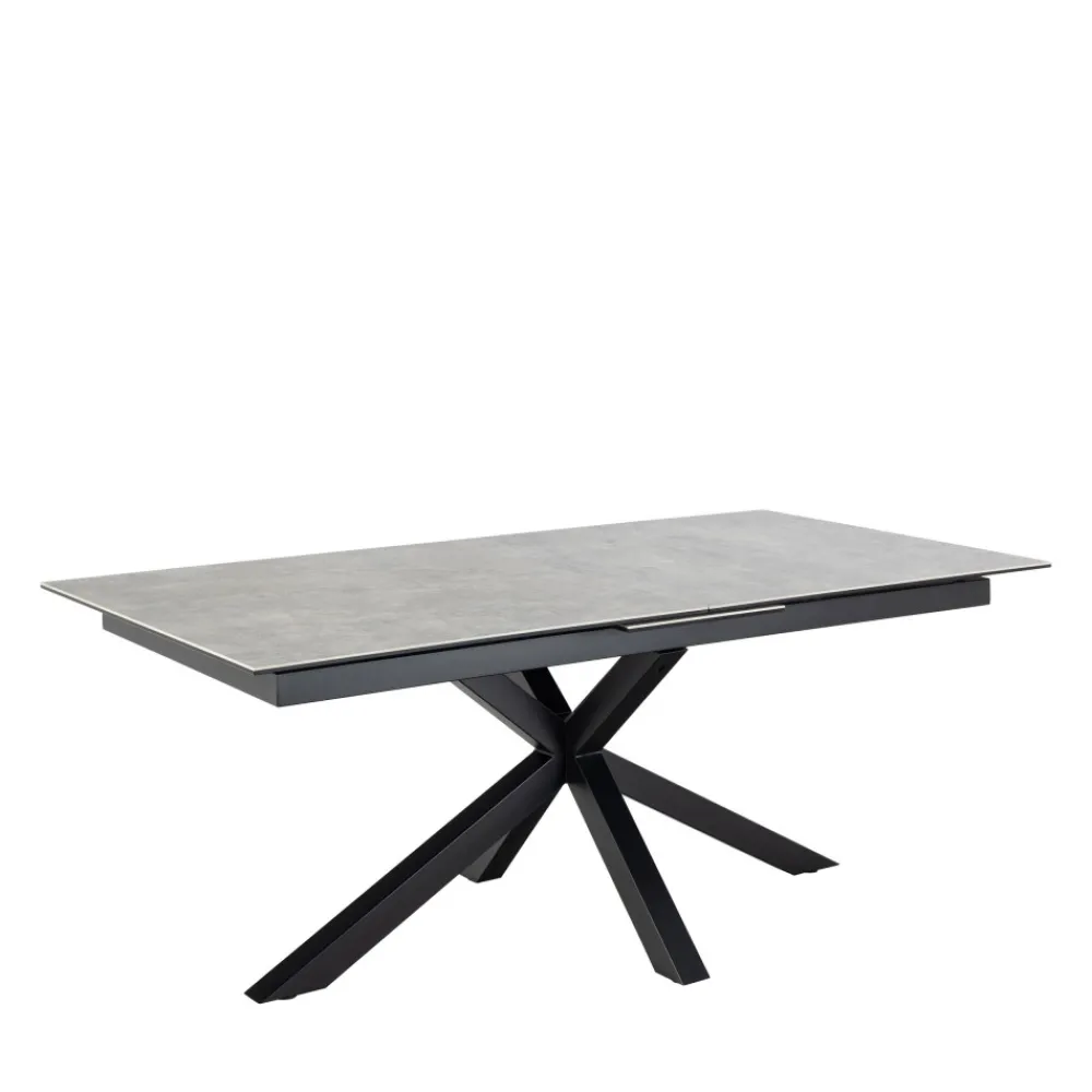 Drawer EURAME Table à manger extensible 6 à 12 personnes en céramique et métal 200-240x100cm