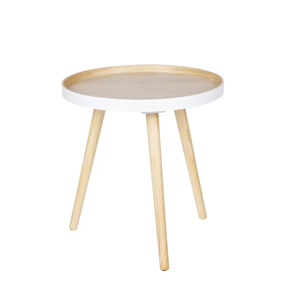 Woood FALSE Table basse ronde trépied