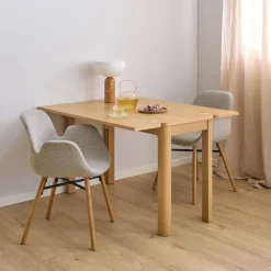 Drawer FIKA Table à manger extensible 2 à 4 personnes en bois 120x45-90cm
