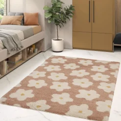 Enfant Drawer FLORA I Tapis contemporain à motif floral