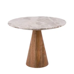 Leitmotiv FORCE Table d’appoint en bois et marbre ø40cm