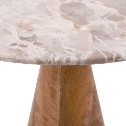Leitmotiv FORCE Table d’appoint en bois et marbre ø40cm