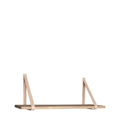 House Nordic FORNO Etagère murale en bois et cuir 80x20 cm