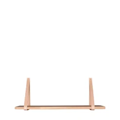 House Nordic FORNO Etagère murale en bois et cuir 120x20 cm