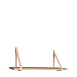 House Nordic FORNO Etagère murale en bois et cuir 120x20 cm
