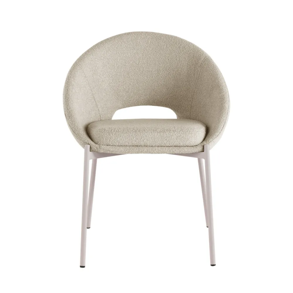 Drawer FRIDA Lot de 2 chaises en tissu bouclette et métal