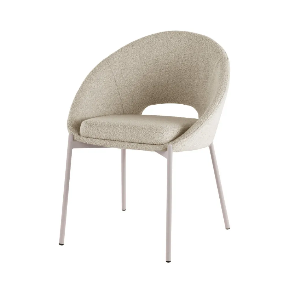Drawer FRIDA Lot de 2 chaises en tissu bouclette et métal