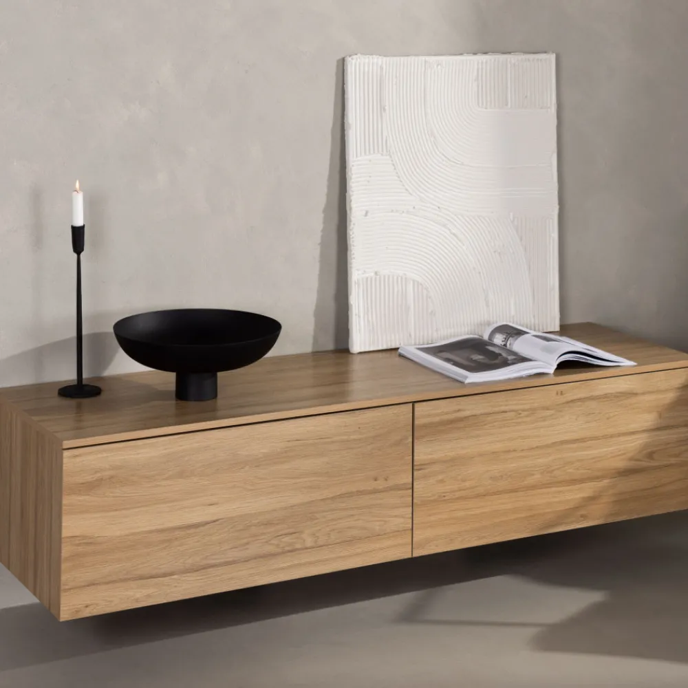 Venture Home FRIHAMN Meuble TV suspendu 2 tiroirs en bois L160cm