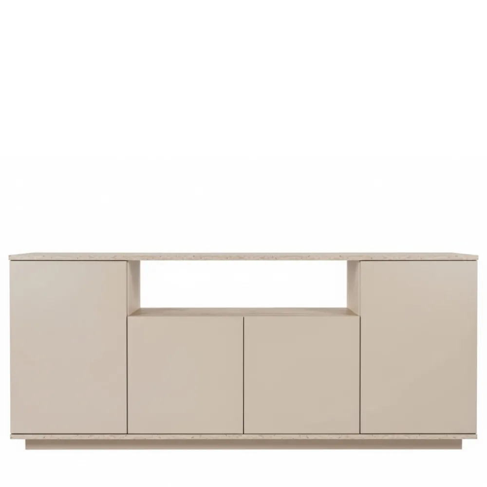 Drawer FRITZ Buffet 4 portes effet travertin L180cm