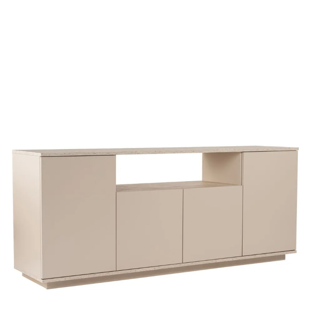 Drawer FRITZ Buffet 4 portes effet travertin L180cm