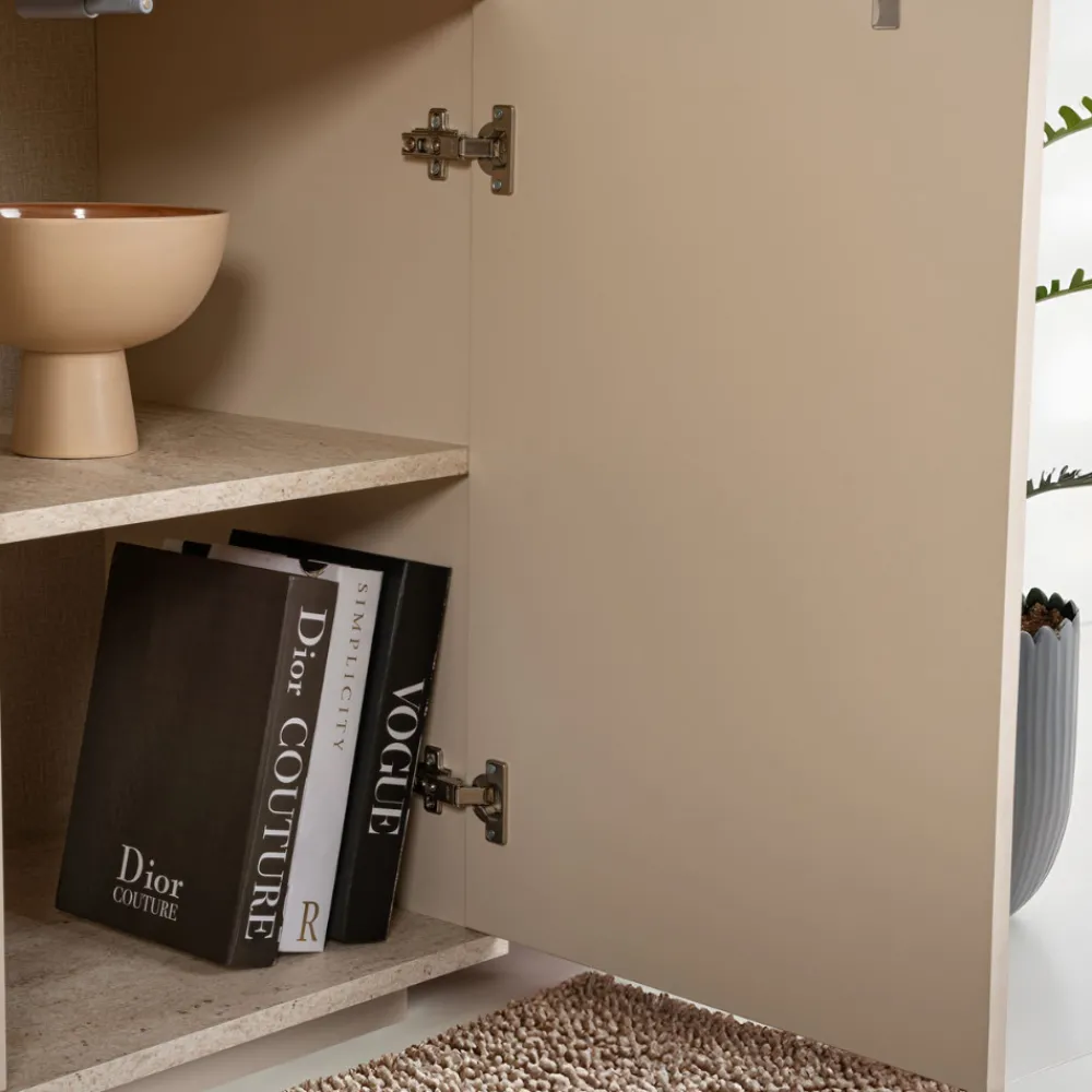 Drawer FRITZ Buffet 4 portes effet travertin L180cm