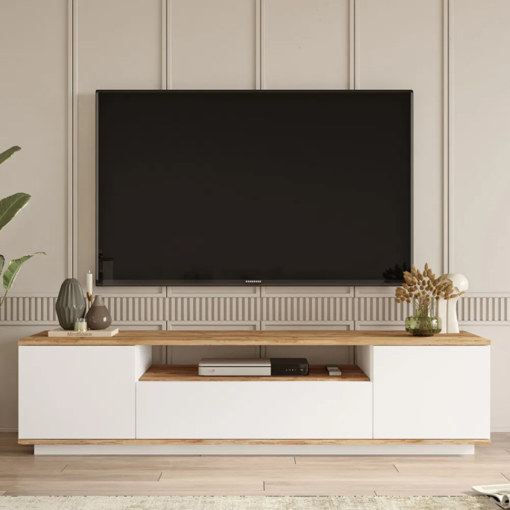 Drawer FRITZ Meuble TV 3 portes en bois L180cm
