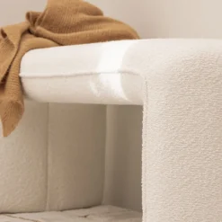 Drawer FULL Banc rembourré en tissu bouclette L100cm