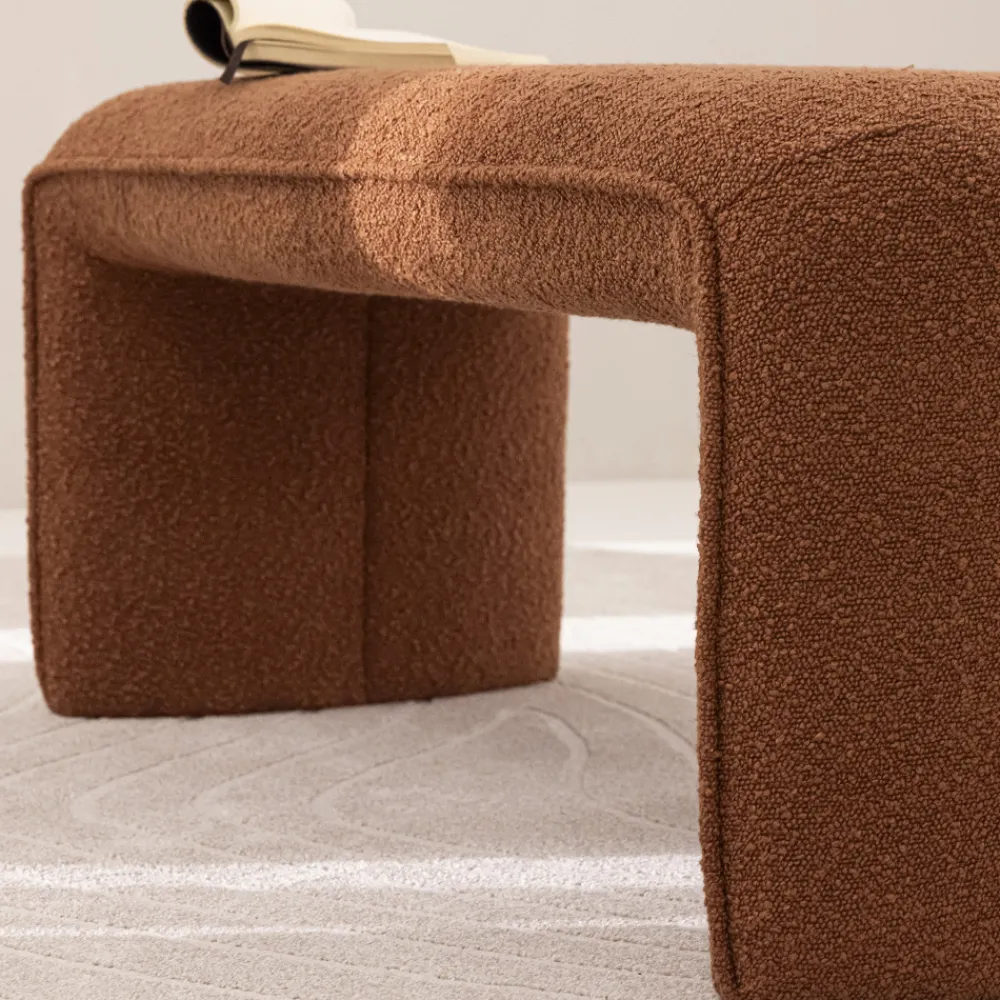 Drawer FULL Banc rembourré en tissu bouclette L100cm