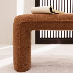 Drawer FULL Banc rembourré en tissu bouclette L100cm