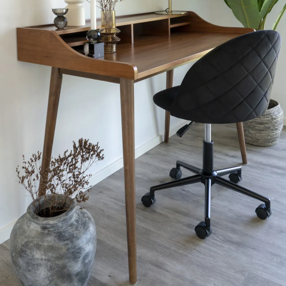 House Nordic GENEVE Chaise de bureau à roulettes en velours