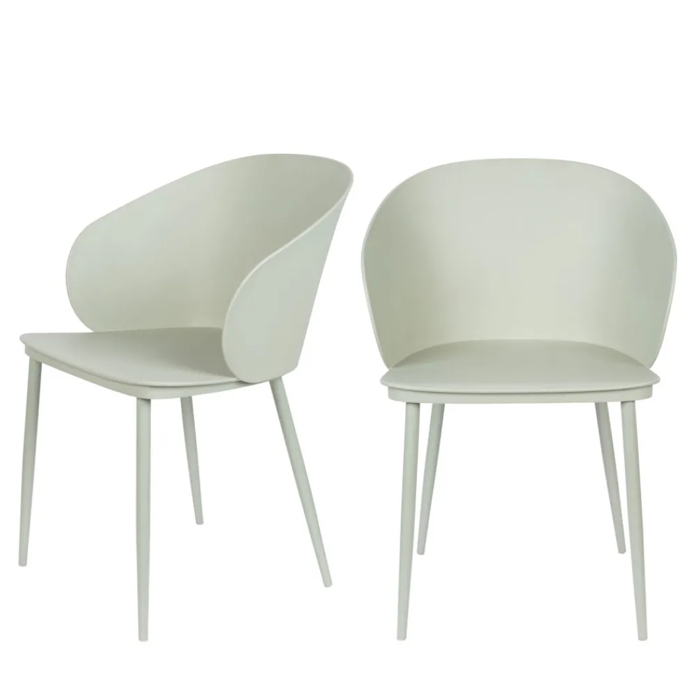 No name GIGI Lot de 2 chaises en résine et métal