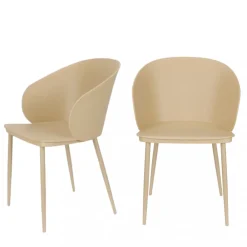 No name GIGI Lot de 2 chaises en résine et métal