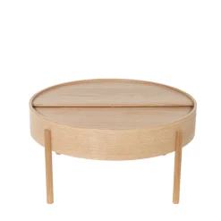 Drawer GISELE Table basse ronde avec rangement en bois ø80cm