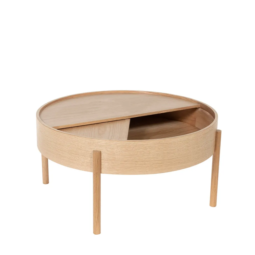Drawer GISELE Table basse ronde avec rangement en bois ø80cm