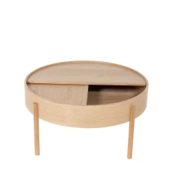 Drawer GISELE Table basse ronde avec rangement en bois ø80cm