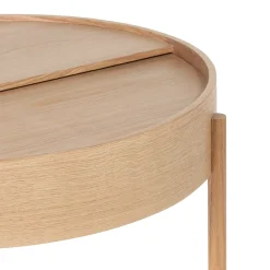 Drawer GISELE Table basse ronde avec rangement en bois ø80cm