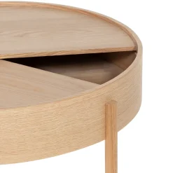 Drawer GISELE Table basse ronde avec rangement en bois ø80cm