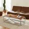 No name GLISS II Table basse en bois pieds chrome
