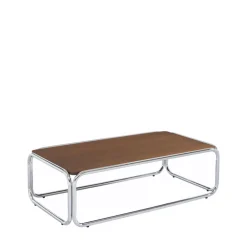 No name GLISS II Table basse en bois pieds chrome