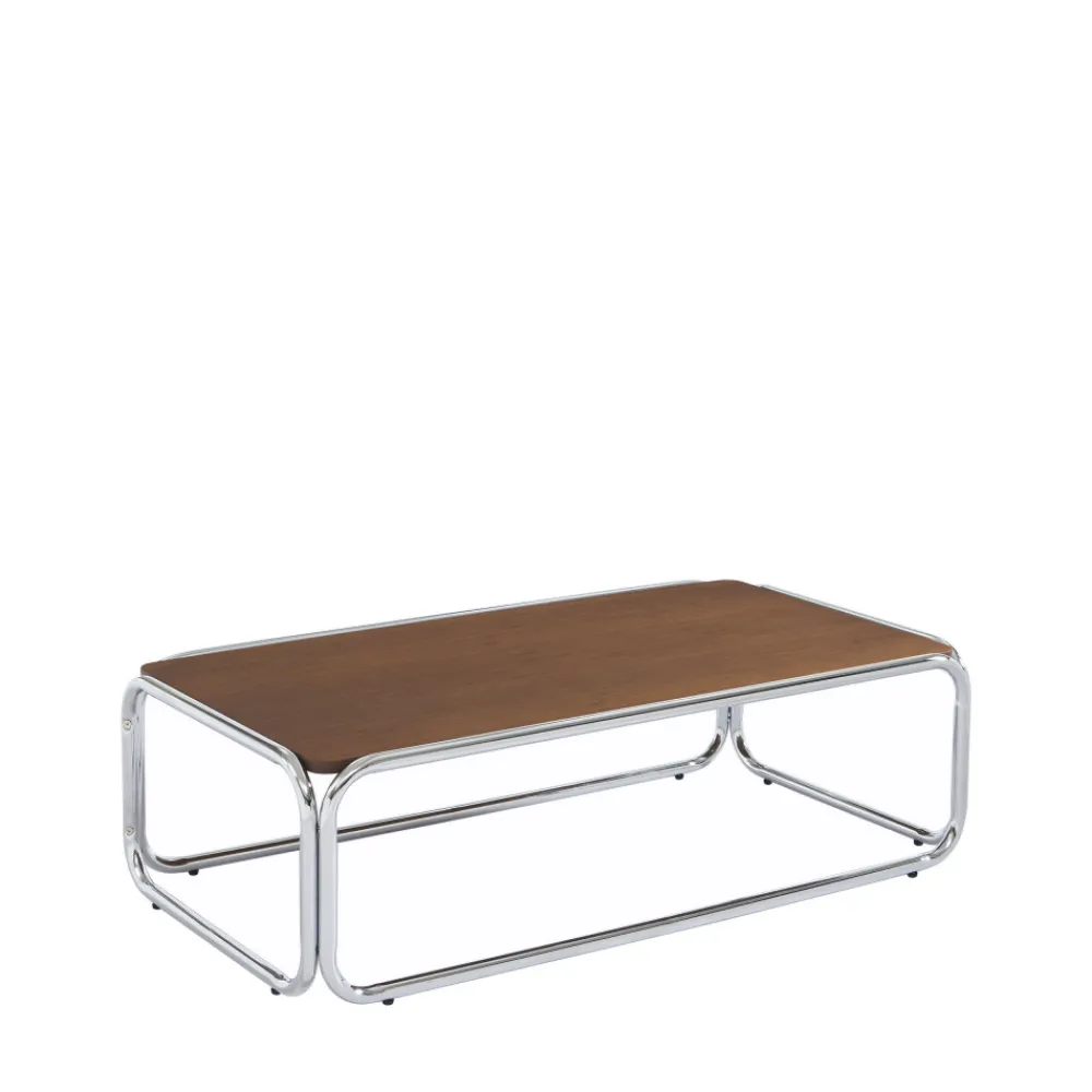No name GLISS II Table basse en bois pieds chrome