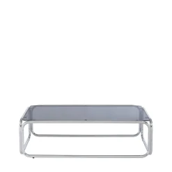 No name GLISS Table basse en verre pieds chrome